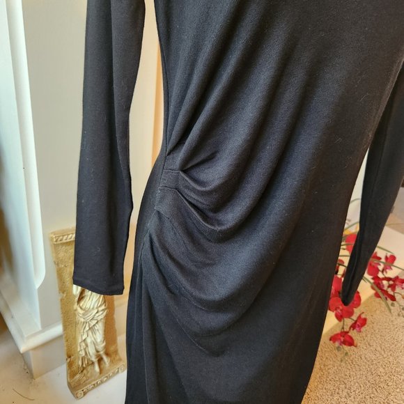 VINCE Gathered Midi Sheath Dress, SMALL - Picture 6 of 13